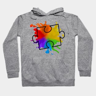 Autism puzzle rainbow Hoodie